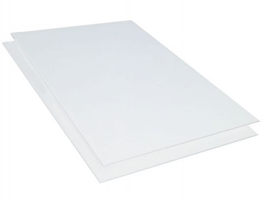 Kunststoffplatte ABS 2mm Weiß 1000 x 500 mm (100 x 50 cm) Einseitige Schutzfolie und Made in Germany | az-reptec